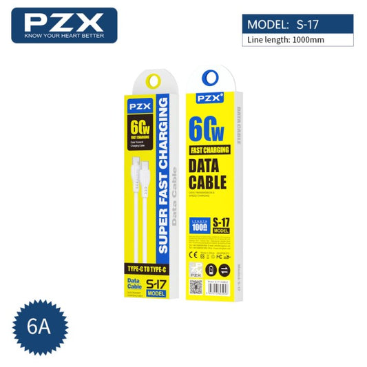 PZX S17 Super Fast Charging Type-C to Type-C Cable – 1000mm (6A / 60W)