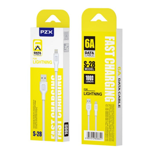 PZX S28 Lightning Charging Cable – 6A Fast Charging (1 Meter / 1000mm)