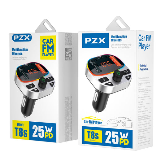 FM Modulator with digital Screen and Super fast Charging - T8S