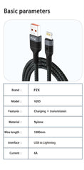 V205 data and charging cable - USB to PD Lightning 6A - 1 m - V205